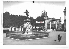 Black And White Positive Photo Glass Plate 13X18 CM, Tarbes, Statue Of Danton