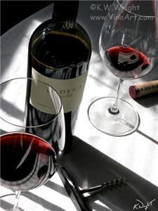 Original WINE ART Napa Valley Cabernet Signed Photo 13×19 KELLY WILLIAM WRIGHT