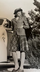Vintage Silver Gelatin Print Of 1940s Fashion Model 14″ x 11″