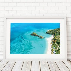 Trunk Bay, St John Beach Aerial Photography Wall Art Decor, USVI Islands