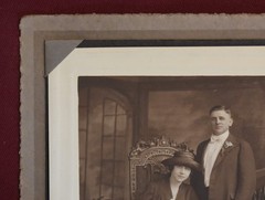 Antique Photograph of Four People In a Conservatory or Greenhouse