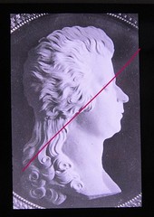 Mozart Wolfgang Amadeus relief by L. Posch old glass picture 8.5 x 10 cm