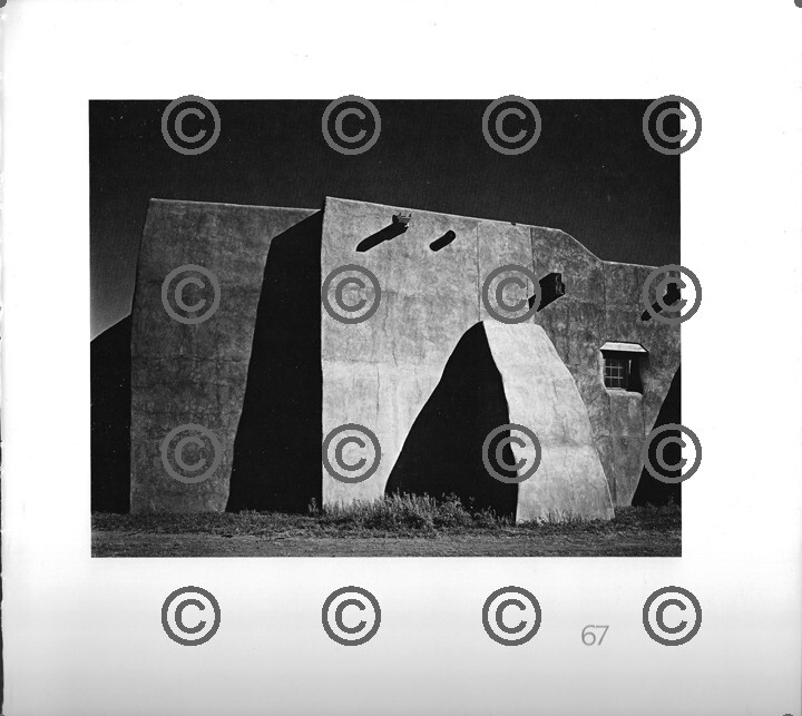 BOOK PLATE B&W Photo MORLEY BAER San Ildefonso / Santuario de Chimayo 9X9.5″