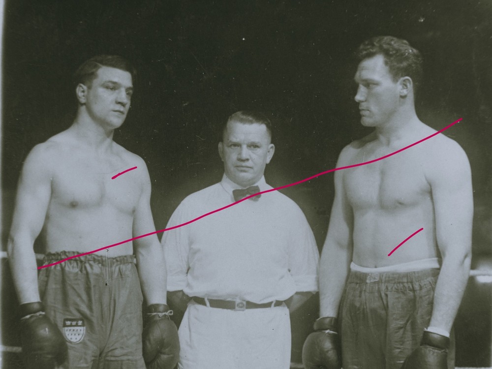 Erich Schöppner?? German Boxer Circa 1950 in Berlin Large Glass Negative