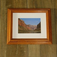 RIVER VIEW Framed and Matted Photograph Art Oak Frame 12.5 X 10.5