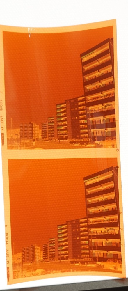 Photo negative bundle view color Schorndorf Stuttgart Kodak new building living room