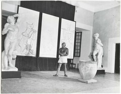PABLO PICASSO, Studio, France, 1947 by Nick de Morgoli /PIX-K/ VINTAGE / STAMPED