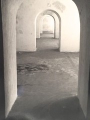 VINTAGE BLACK AND WHITE ARCHED DOORWAY INTERIOR STUDY PHOTOGRAPH