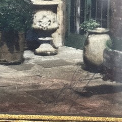 Old Brulatour Courtyard Tinted Photograph Delacroix Signed original frame 1930’s