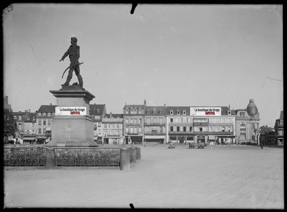 Old Black And White Photo Glass Plate Negative 13X18 Cm Colmar Cars Rapp