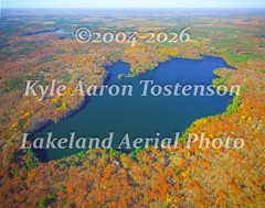 Upper Kaubashine, near Hazelhurst, WI in Oneida Co. Aerial Photo. Frame Optional