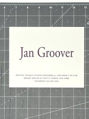 Jan Groover (1943-2012) Art Show Announcement Card 1990 NYC