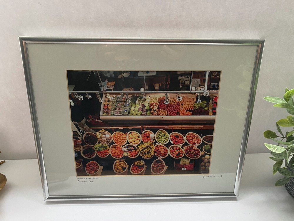 North Market Fruit Columbus OH photograph signed matted artwork 14.5” by 11.5”