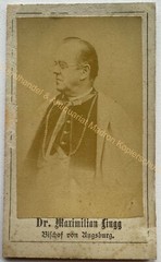 orig. CDV photo Dr. Maximilian von Lingg, bishop of Augsburg around 1880 priest