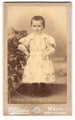 Photograph E. Oetiker, forest, Bahnhofstraße, Emma Keller in floral dress