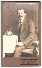 Photograph Franz Orth, Aschaffenburg, gentleman with curved mustache