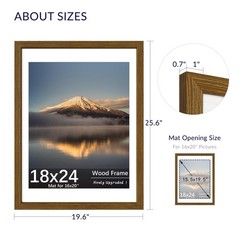 18×24 Poster Frame, Display Pictures 16X20 with Mat or 18×24 Without, Wall Ha…