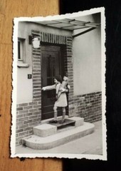 Girl With School Bag On School Day School Comes Home / Photo