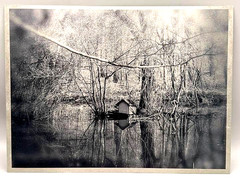 Vintage Germany Landscape Aluminum Printing Plate Black White Metal Photo 12×9