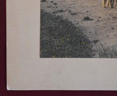 Vintage Colorized Photograph Print of Two Women Walking in a Garden