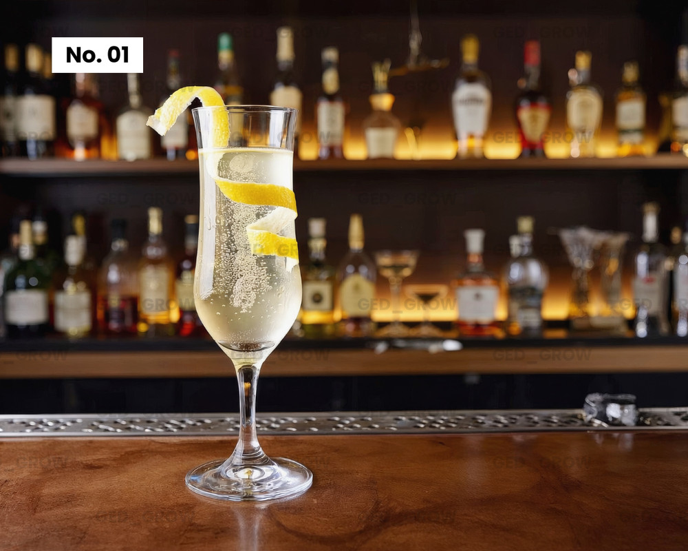 Digital Image French 75 Drink Photography | Ai Visual Beverage Photo Product