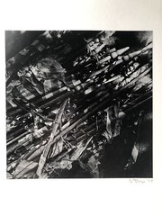 Vintage 1975 Photograph Vietnam Era Art Tattered Flags Signed Joseph Duze USA