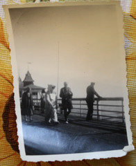 Photo Baltic Sea polar bear costume pier Ahlbeck men 1959 GDR vintage CA