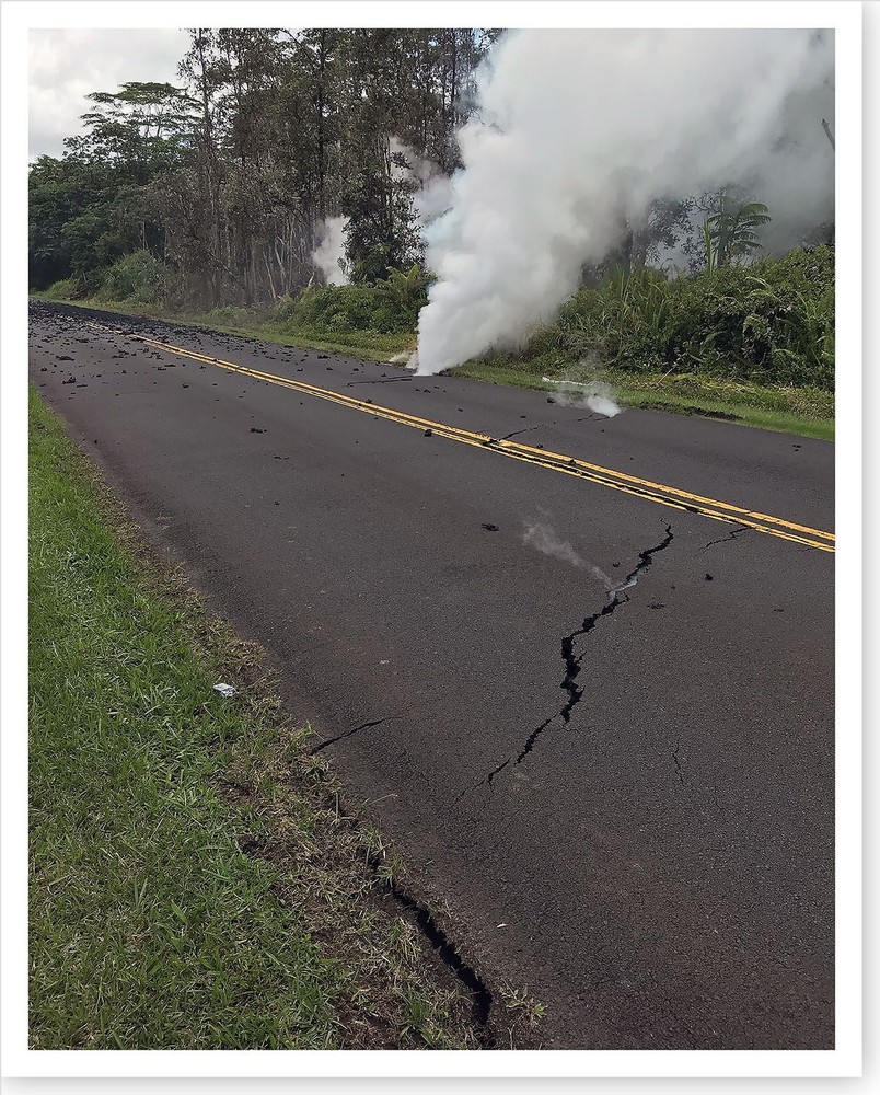 Kilauea Volcano Hawaii Steaming Cracks Leilani Street 2018 Silver Halide Photo