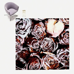 Nan Goldin – RARE RUG- Wine and Roses, 2014 Wool – & bamboo silk 86×86 used