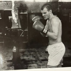 Photograph Silver Gelatin Print Janine Gordon Signed 20×24″ B/W Boxing Gleasons