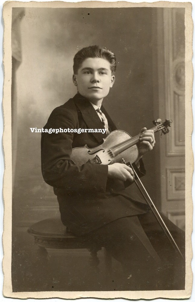 D1657 Prortait 20er Jahre Musiker Geige Violine Musik
