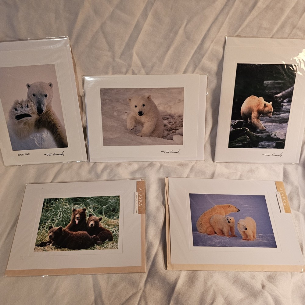 (3)Signed Tom Soucek Polar Bear Cub Photograph Anchorage Alaska (2) Walker/Bushu