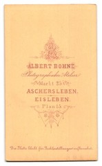Photograph Albert Bohne, Aschersleben, Market 25, Little Girl in White Short