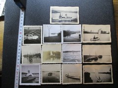 Heritage private photo small Collection circa 1940 13x on the road by boat sailboat ship