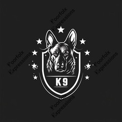 Set Of (5) Original Digital Art Images Of Various German Shepherd Dog K9 Logo A+