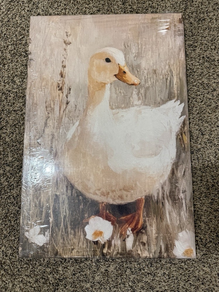 Duck Farmhouse Animal Wall Art Decor Canvas Decor 24×16 Inch Ready to Hang