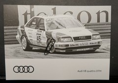 Photo Postcard Audi Racing Car V8 Quattro DTM Advertising Museum Picture Shell DEKRA Old