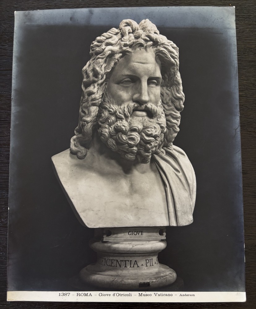 Original 19th Century Albumen Print Giove d’Otricoli Vatican James Anderson Zeus