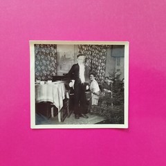 Alt Foto Antik Nikolaus Weihnachten Frau Mann Man Bart Woman Christmas old Photo