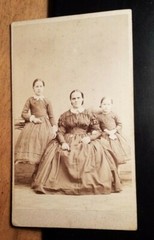 Woman in Crinoline & 2 Girls – 1866 / CDV Heinrich Harmsen Vienna