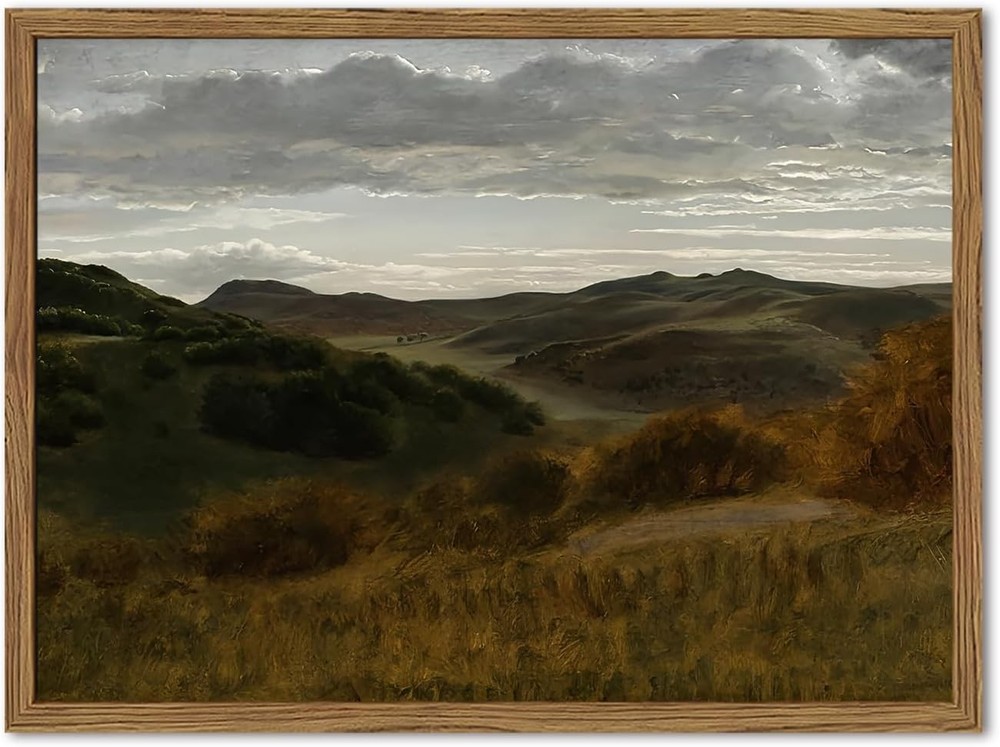 Framed Vintage Landscape Wall Art Mountain Nature Wall Decor Paintings Moody