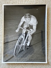 Vintage Cycling Photograph Of Adam Pierre On The Velodrome Circa 1941