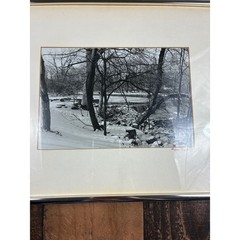 Vintage Roger Boyd Signed 1981 Black White Winter Landscape Framed Photo Art