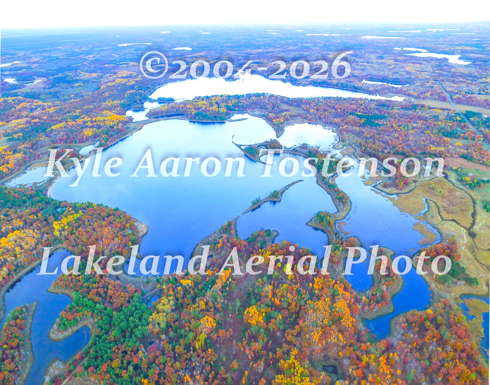 Crooked Lake, Burnett Co, Danbury, Wisc. Overhead Airplane Photo. Frame Optional