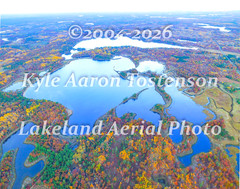 Crooked Lake, Burnett Co, Danbury, Wisc. Overhead Airplane Photo. Frame Optional