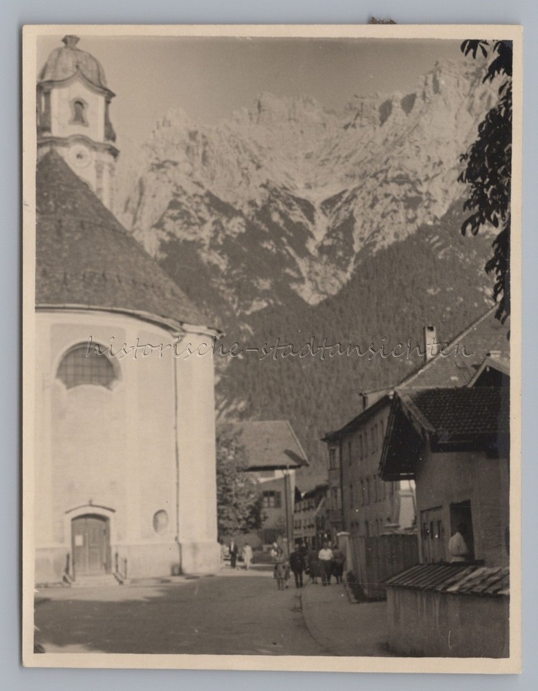 Mittenwald 1949 – Church Local Alley – Old Photo 1940s