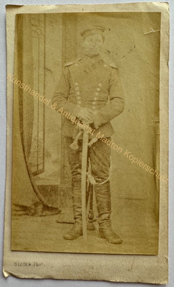 orig. CDV Photo Photograph Picture Old Mr Man Fashion Circa 1871 Paris War Soldier