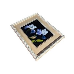 A. Bush Purple Irises Floral Art Print Photography Framed 15.5″ EUC GIFT Decor