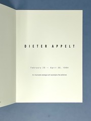 Dieter Appelt (b. 1935) Art Announcement Card 1994 Sander Gallery NYC