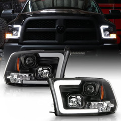 – for Black 2009-2018 Dodge Ram 1500 2500 3500 LED Tube Projector Headlights Hea